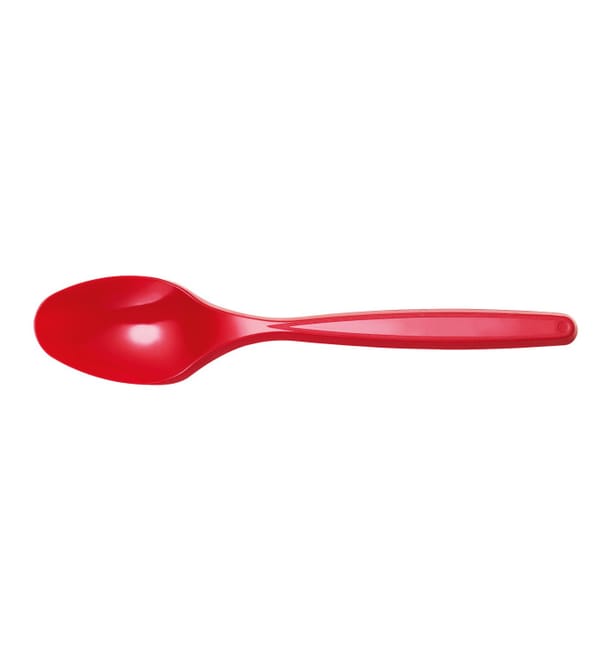 Cucharilla de Plastico PS Rojo 120mm (1200 Uds) Cucharilla de Plastico PS Rojo 120mm (1200 Uds)
