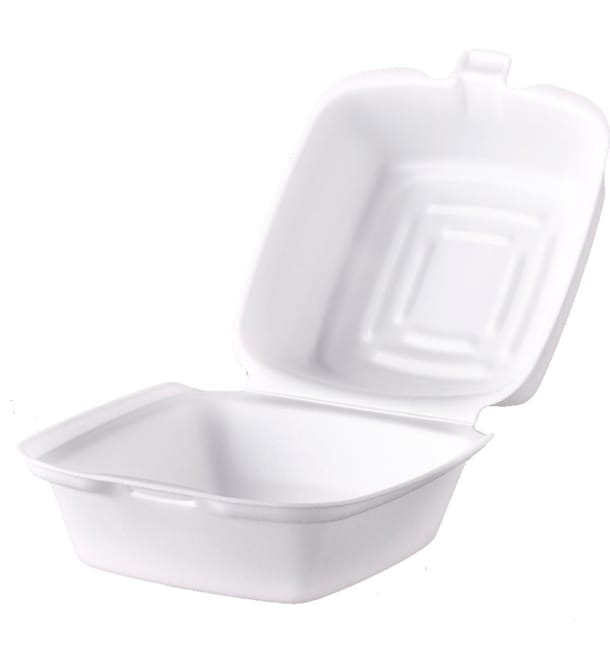 Envase Hamburguesa FOAM Blanca 130x130x80mm (500 Uds) Envase Hamburguesa FOAM Blanca 130x130x80mm (500 Uds)