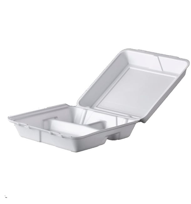 Envase Foam MenuBox Grande 3 C. Blanco 240x235mm (200 Uds) Envase Foam MenuBox Grande 3 C. Blanco 240x235mm (200 Uds)