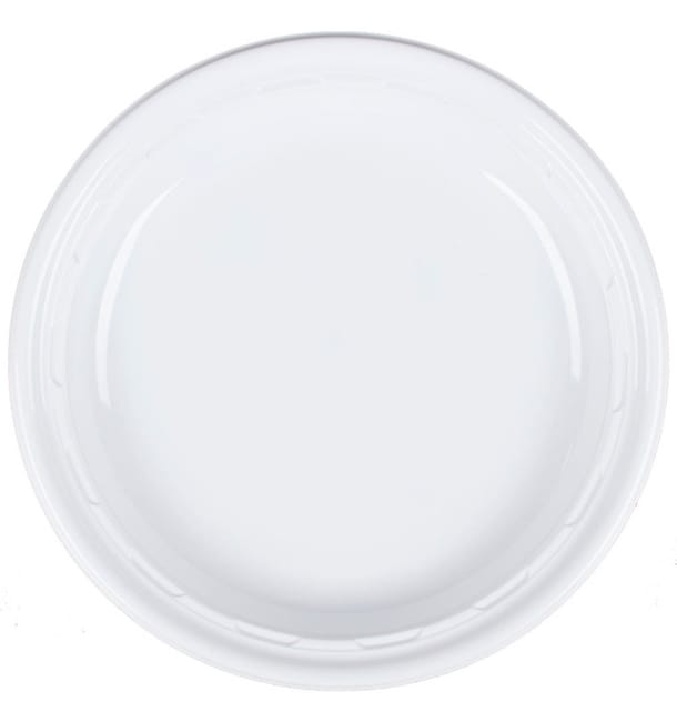 Plato de Plastico PS "Famous Impact" Blanco Ø230mm (500 Uds)