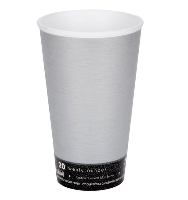 Vaso Termico Foam "Fusion" Gris 20Oz/591ml Ø94mm (500 Unidades) Vaso Termico Foam "Fusion" Gris 20Oz/591ml Ø94mm (500 Unidades)