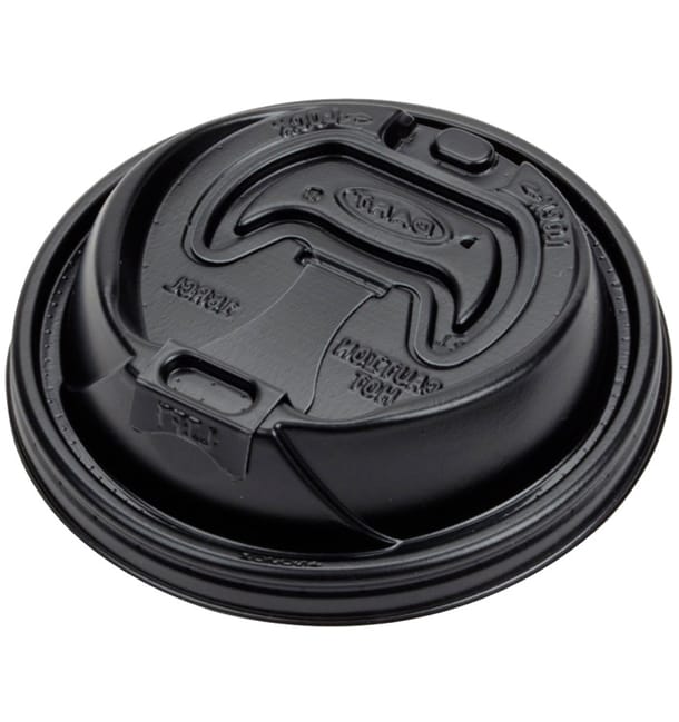 Tapa Agujero con cierre PS para Vaso FOAM Negro Ø94mm(100 Uds) Tapa Agujero con cierre PS para Vaso FOAM Negro Ø94mm(100 Uds)