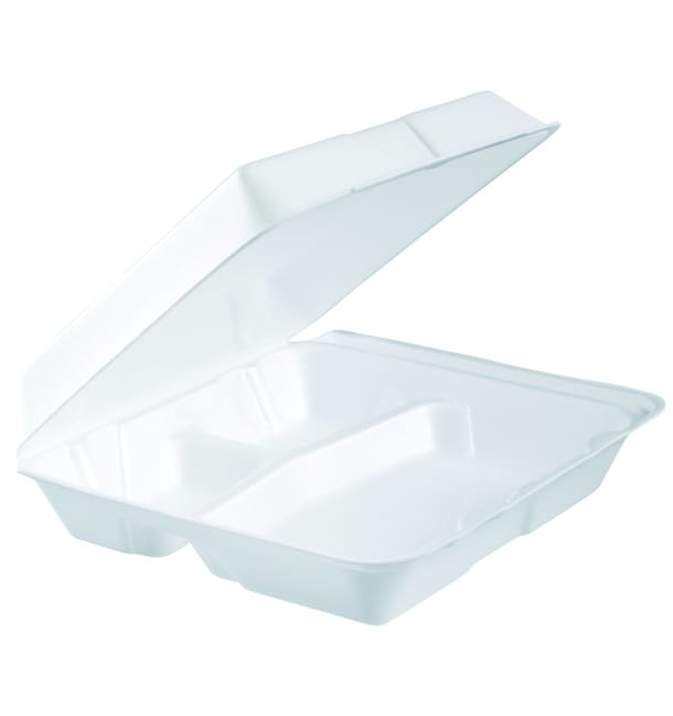 Envase Foam Grande 3C. Tapa Removible Blanco 240x235mm (100 Uds) Envase Foam Grande 3C. Tapa Removible Blanco 240x235mm (100 Uds)