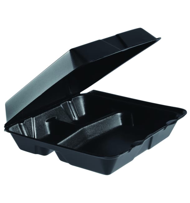 Envase Foam MenuBox Grande 3 C. Negro 240x235mm (100 Uds) Envase Foam MenuBox Grande 3 C. Negro 240x235mm (100 Uds)