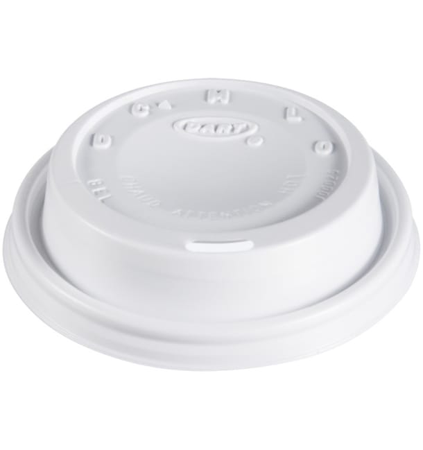 Tapa de Plastico PS "Cappuccino" Blanca 8Oz/240 ml (100 Uds) Tapa de Plastico PS "Cappuccino" Blanca 8Oz/240 ml (100 Uds)
