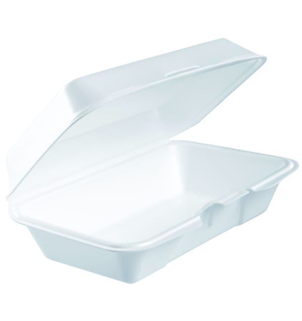 Envase Foam Lunchbox Tapa Removible Blanco 225x140mm (125 Uds) Envase Foam Lunchbox Tapa Removible Blanco 225x140mm (125 Uds)