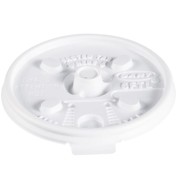 Tapa de Plastico PS Blanca "Lift n' Lock" con solapa Ø (100 Uds) Tapa de Plastico PS Blanca "Lift n' Lock" con solapa Ø (100 Uds)