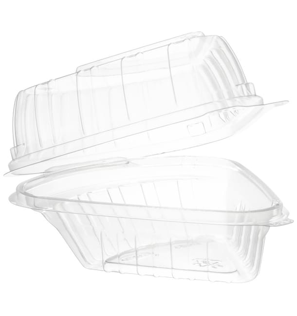 Tarrina Tapa Bisagra OPS "Clear Seal" Para Porción Tarta 169ml (125 Uds) Tarrina Tapa Bisagra OPS "Clear Seal" Para Porción Tarta 169ml (125 Uds)