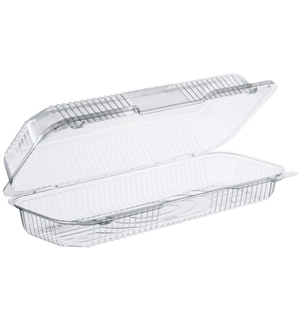 Envase Plástico PS "StayLock" Bisagra Transp. 770ml (250 Uds) Envase Plástico PS "StayLock" Bisagra Transp. 770ml (250 Uds)