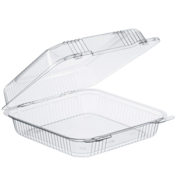 Envase Plástico PS "StayLock" Bisagra Transp. 1120ml (100 Uds) Envase Plástico PS "StayLock" Bisagra Transp. 1120ml (100 Uds)
