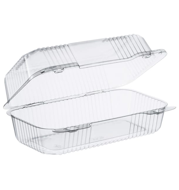 Envase Plástico PS "StayLock" Bisagra Transp. 878ml (250 Uds) Envase Plástico PS "StayLock" Bisagra Transp. 878ml (250 Uds)