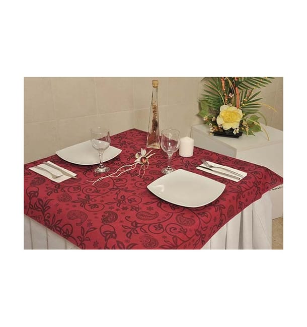 Mantel Novotex No Tejido "Cachemir" Burdeos 120x120cm (150 Uds) Mantel Novotex No Tejido "Cachemir" Burdeos 120x120cm (150 Uds)
