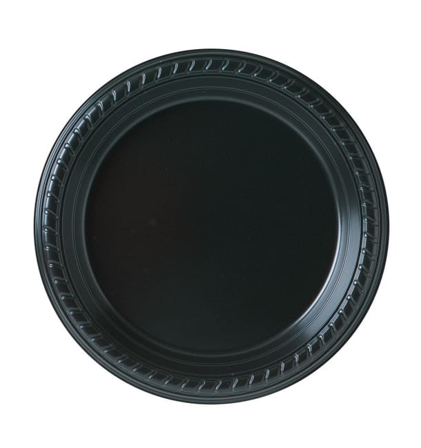 Plato de Plastico Party PS Llano Negro Ø180mm (500 Uds) Plato de Plastico Party PS Llano Negro Ø180mm (500 Uds)