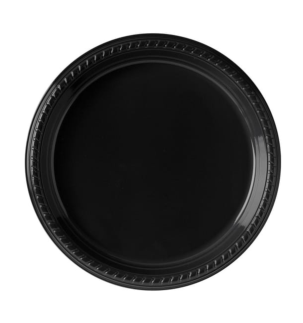 Plato de Plastico Party PS Llano Negro Ø260mm (500 Uds) Plato de Plastico Party PS Llano Negro Ø260mm (500 Uds)