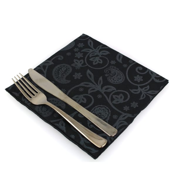 Servilleta Airlaid Negra "Cachemir" 40x40cm (50 Uds) Servilleta Airlaid Negra "Cachemir" 40x40cm (50 Uds)