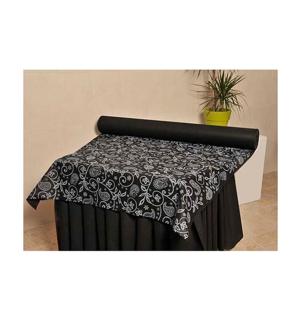 Mantel Rollo Novotex Negro "Cachemir" 1,2x48m 50g (1 Ud) Mantel Rollo Novotex Negro "Cachemir" 1,2x48m 50g (1 Ud)