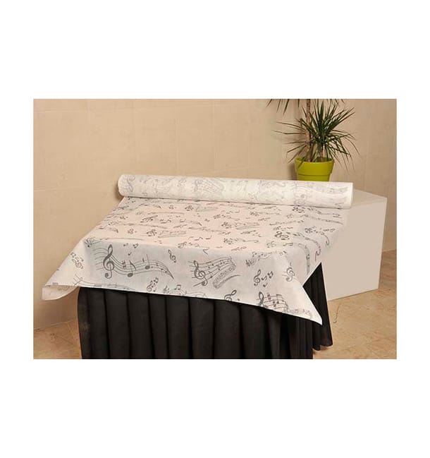 Mantel Rollo Novotex Blanco "Música" 1,2x48m 50g (1 Ud) Mantel Rollo Novotex Blanco "Música" 1,2x48m 50g (1 Ud)