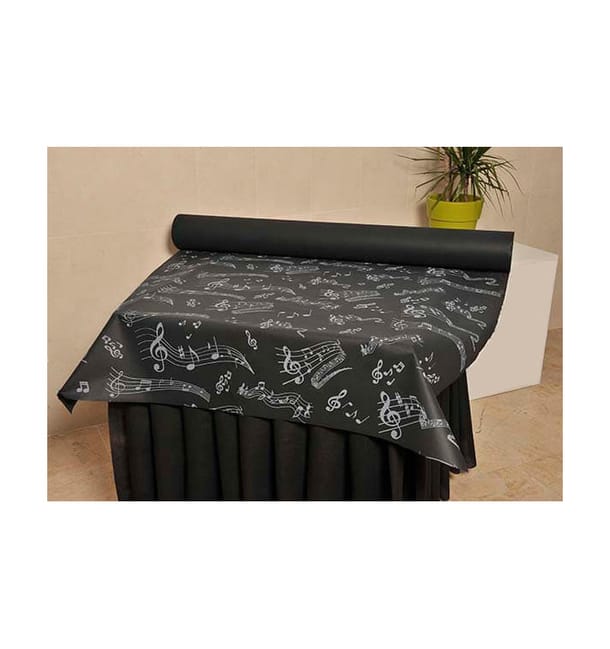 Mantel Rollo Novotex Negro "Música" 1,2x48m 50g (1 Ud) Mantel Rollo Novotex Negro "Música" 1,2x48m 50g (1 Ud)