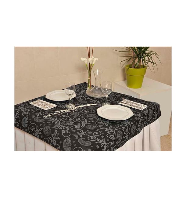 Mantel Novotex No Tejido Negro "Cachemir" 120x120cm (150 Uds) Mantel Novotex No Tejido Negro "Cachemir" 120x120cm (150 Uds)