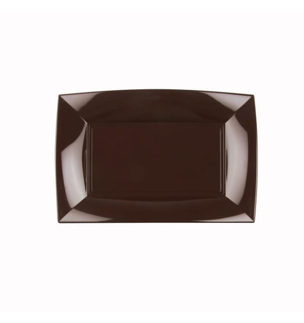 Bandeja de Plastico Marron Nice PP 280x190mm (120 Uds) Bandeja de Plastico Marron Nice PP 280x190mm (120 Uds)