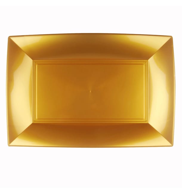 Bandeja de Plastico Oro Nice PP 345x230mm (6 Uds) Bandeja de Plastico Oro Nice PP 345x230mm (6 Uds)