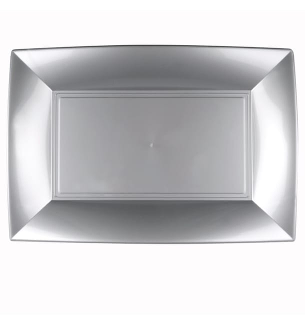 Bandeja de Plastico Gris Nice PP 345x230mm (6 Uds) Bandeja de Plastico Gris Nice PP 345x230mm (6 Uds)
