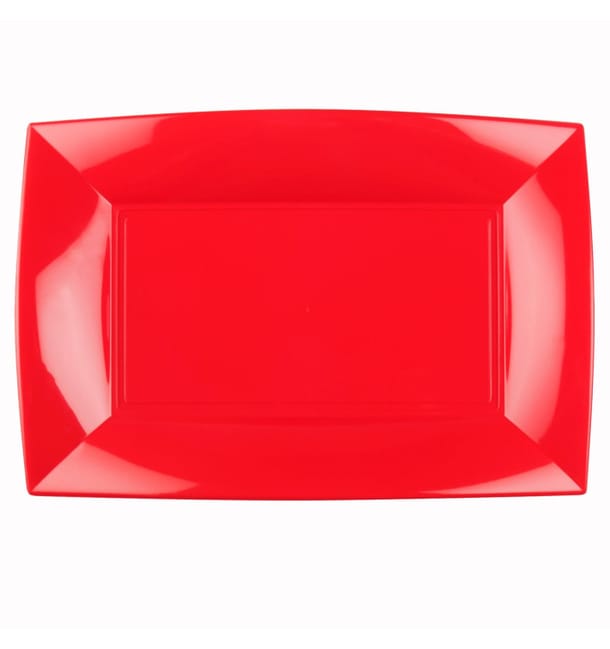 Bandeja de Plastico Rojo Nice PP 345x230mm (6 Uds) Bandeja de Plastico Rojo Nice PP 345x230mm (6 Uds)