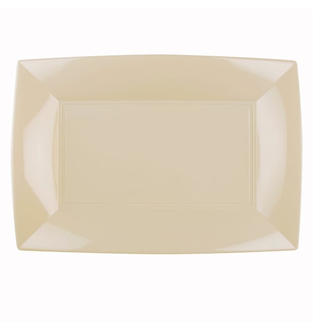 Bandeja de Plastico Crema Nice PP 345x230mm (6 Uds) Bandeja de Plastico Crema Nice PP 345x230mm (6 Uds)