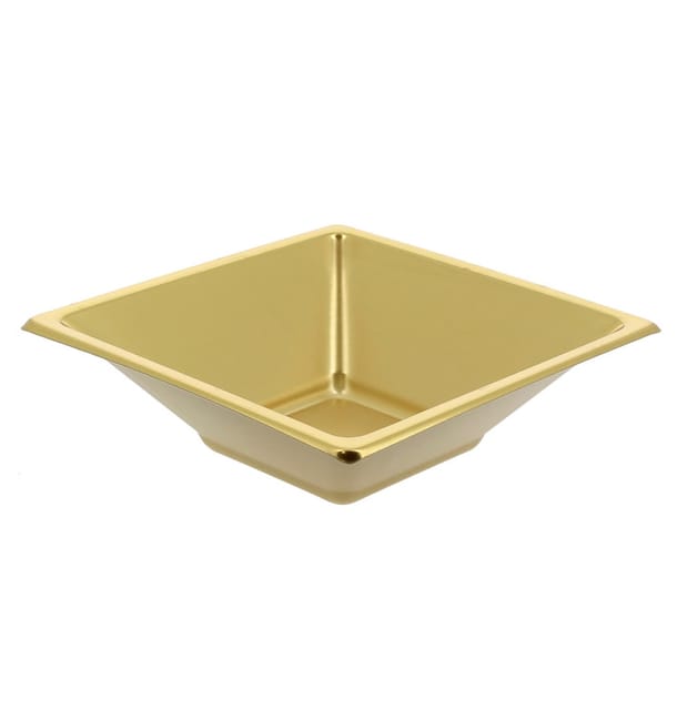Bol de Plastico Cuadrado Oro 120x120x40mm (5 Uds) Bol de Plastico Cuadrado Oro 120x120x40mm (5 Uds)
