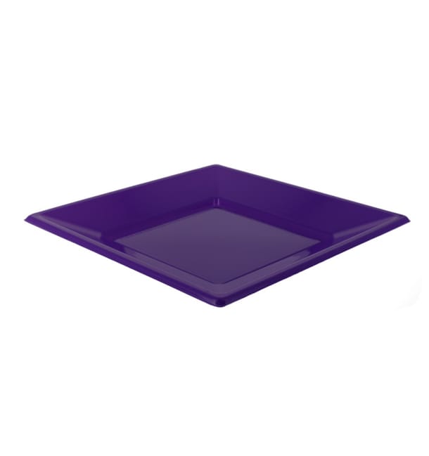 Plato de Plastico Llano Cuadrado Lila 170mm (750 Uds) Plato de Plastico Llano Cuadrado Lila 170mm (750 Uds)