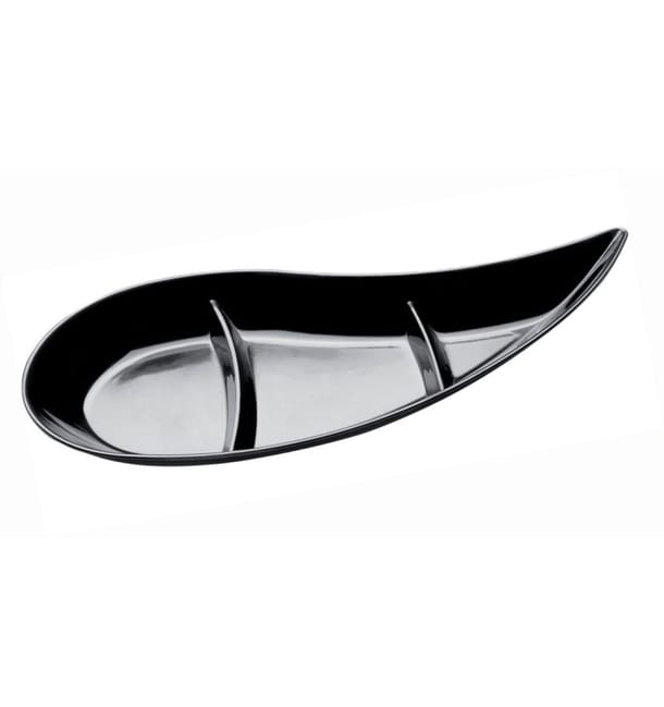 Salsera Degustacion Virgola 3 Comp. Negro 30 ml (50 Uds) Salsera Degustacion Virgola 3 Comp. Negro 30 ml (50 Uds)