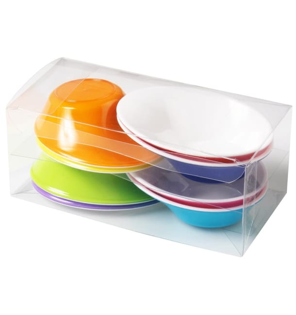 Bol de Plástico "Sodo" Blanco y Multicolor 50 ml (8 Unidades) Bol de Plástico "Sodo" Blanco y Multicolor 50 ml (8 Unidades)