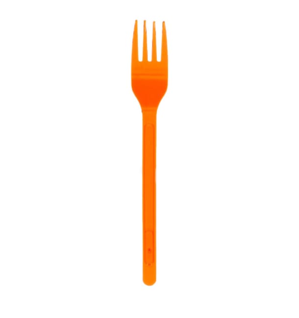 Tenedor de Plastico PS Naranja 175mm (600 Uds) Tenedor de Plastico PS Naranja 175mm (600 Uds)