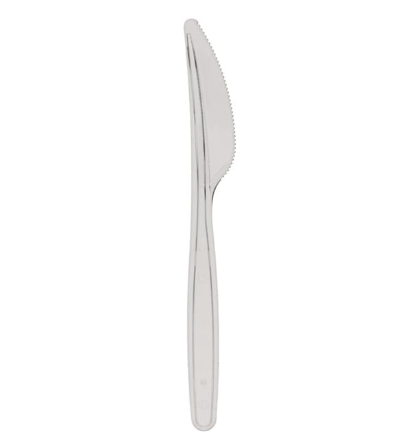 Cuchillo de Plastico PS Transparente 175mm (600 Uds) Cuchillo de Plastico PS Transparente 175mm (600 Uds)