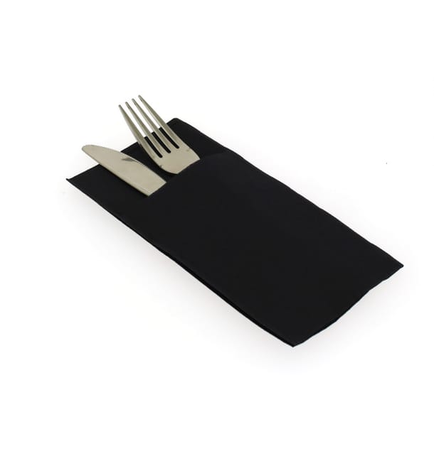 Servilleta Portacubiertos de Papel 40x40cm Negro (960 Uds) Servilleta Portacubiertos de Papel 40x40cm Negro (960 Uds)
