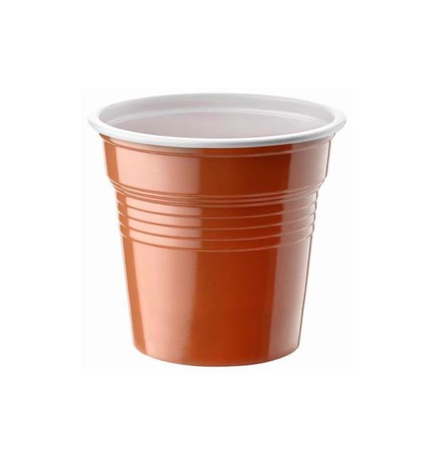 Vaso de Plastico PS Bicolor Marrón 80ml Ø5,7cm (2400 Uds) Vaso de Plastico PS Bicolor Marrón 80ml Ø5,7cm (2400 Uds)