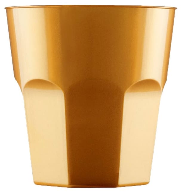 Vaso Plastico para Cocktail Oro PS Ø73mm 220ml (500 Uds) Vaso Plastico para Cocktail Oro PS Ø73mm 220ml (500 Uds)