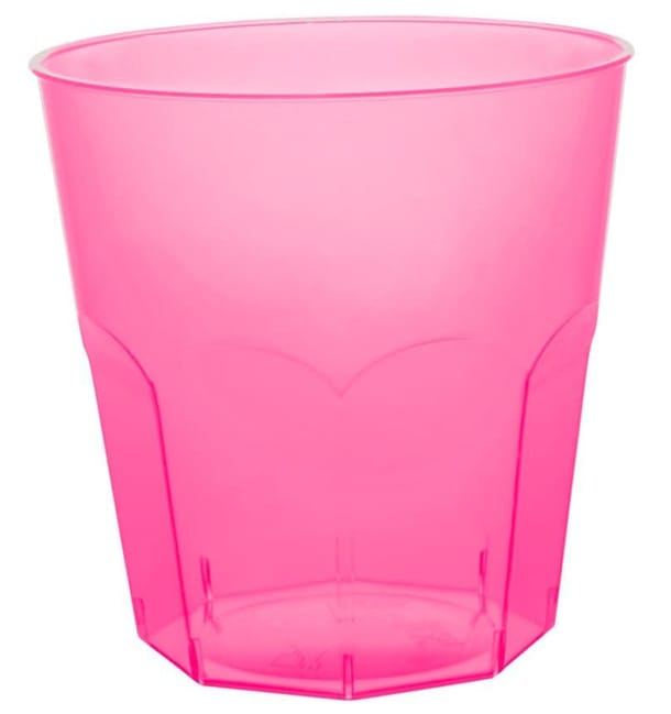 Vaso Plastico Fucsia Transp. PS Ø73mm 220ml (50 Uds) Vaso Plastico Fucsia Transp. PS Ø73mm 220ml (50 Uds)
