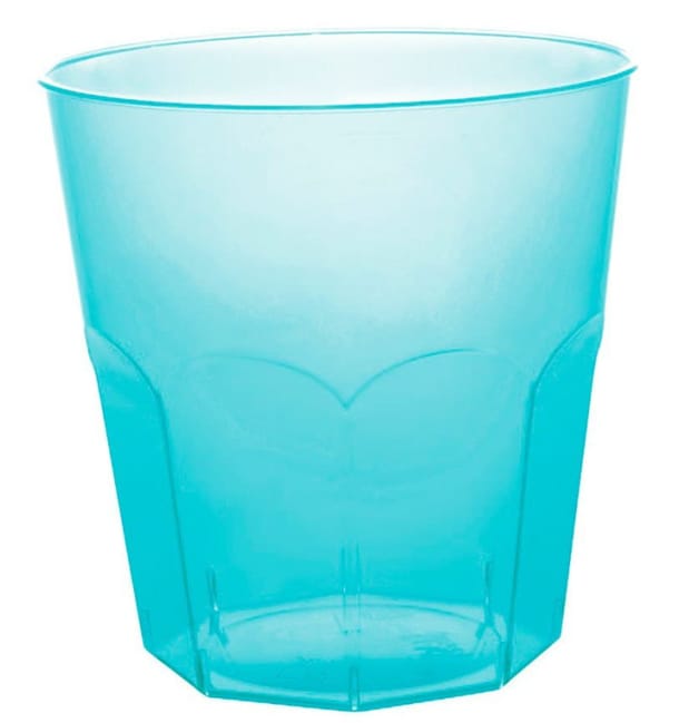 Vaso Plastico Turquesa Transp. PS Ø73mm 220ml (500 Uds)