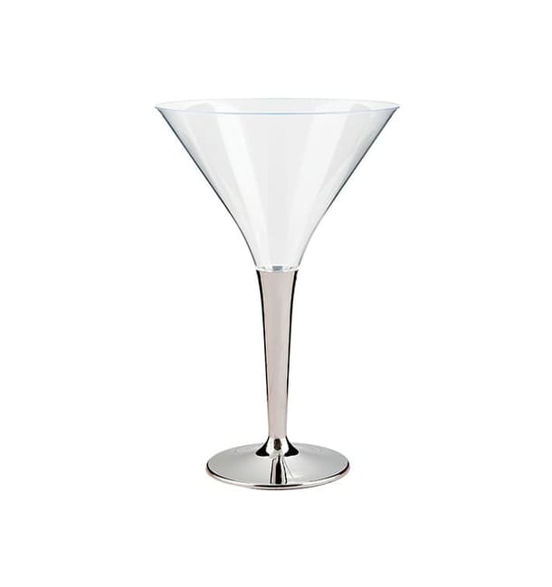 Copa de Plastico Cocktail Pie Plata 100 ml (6 Uds) Copa de Plastico Cocktail Pie Plata 100 ml (6 Uds)
