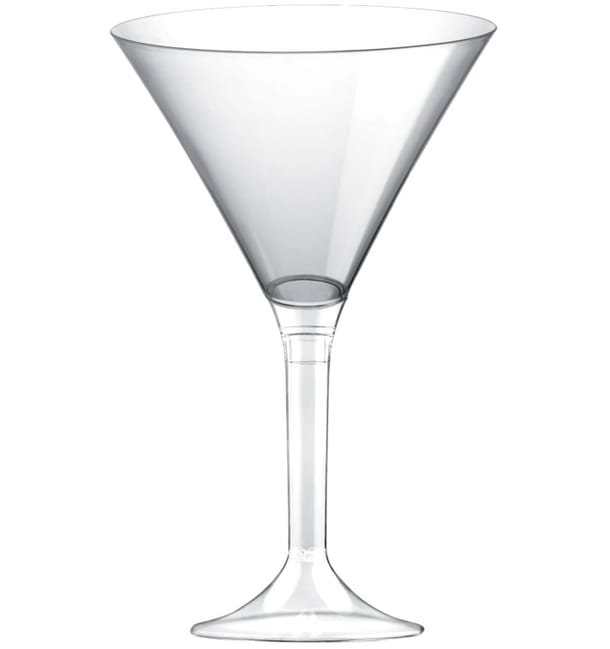 Copa de Plastico Cocktail con Pie Transparente 185ml (20 Uds) Copa de Plastico Cocktail con Pie Transparente 185ml (20 Uds)