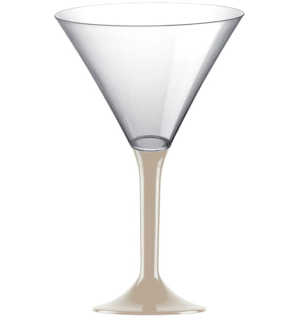 Copa de Plastico Cocktail con Pie Beige 185ml (20 Uds) Copa de Plastico Cocktail con Pie Beige 185ml (20 Uds)