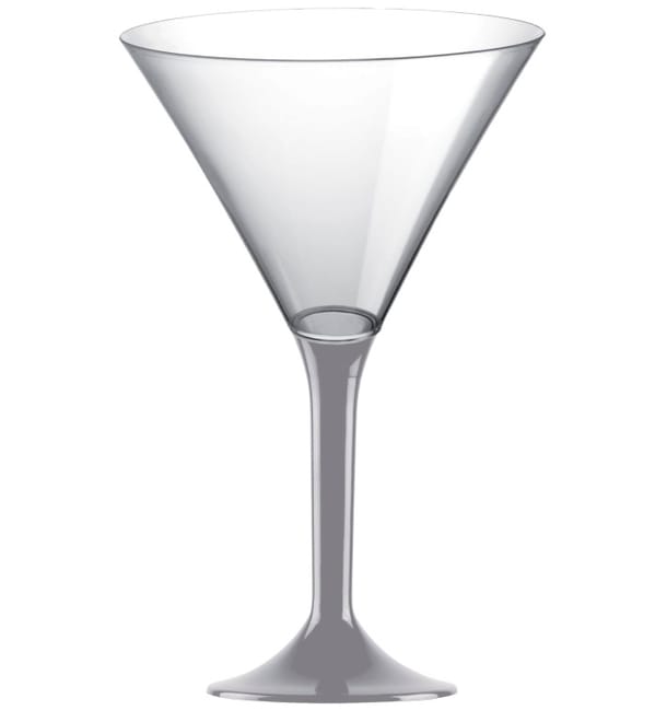 Copa de Plastico Cocktail con Pie Gris 185ml (20 Uds) Copa de Plastico Cocktail con Pie Gris 185ml (20 Uds)