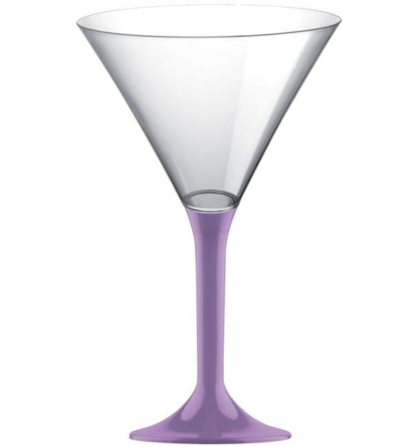 Copa de Plastico Cocktail con Pie Lila 185ml (20 Uds) Copa de Plastico Cocktail con Pie Lila 185ml (20 Uds)
