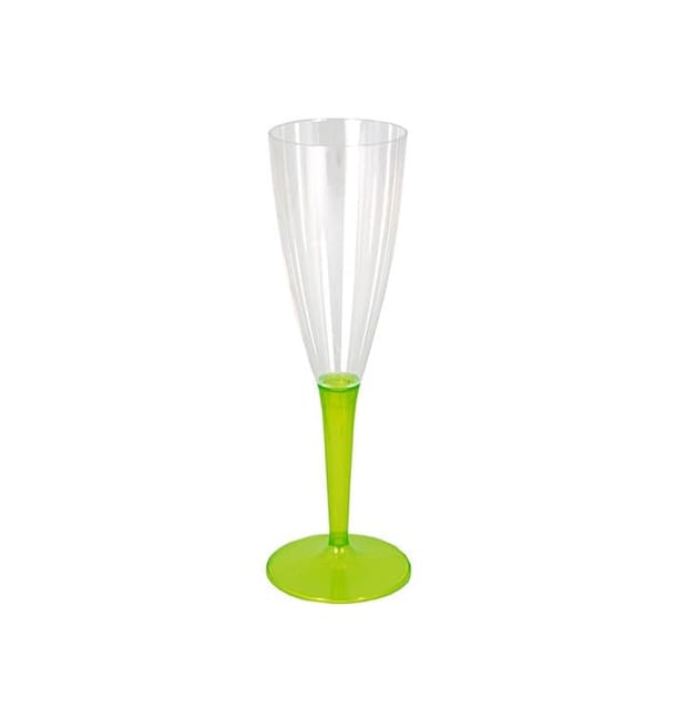 Copa de Plastico Cava Pie Verde 100ml (6 Uds) Copa de Plastico Cava Pie Verde 100ml (6 Uds)