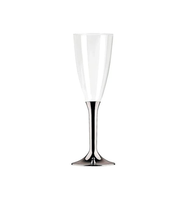 Copa de Plastico Cava Pie Plata 100ml 1p (10 Uds) Copa de Plastico Cava Pie Plata 100ml 1p (10 Uds)