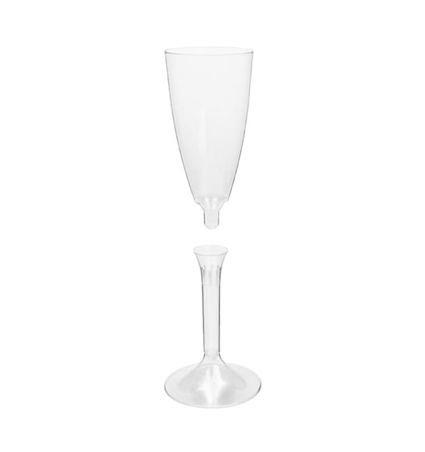 Copa de Plastico Cava con Pie Transparente 120ml (20 Uds) Copa de Plastico Cava con Pie Transparente 120ml (20 Uds)