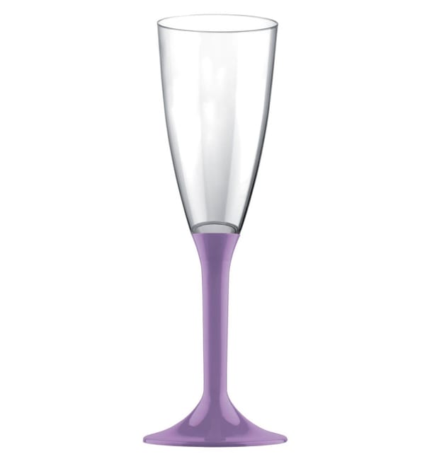 Copa de Plastico Cava con Pie Lila 120ml (200 Uds) Copa de Plastico Cava con Pie Lila 120ml (200 Uds)