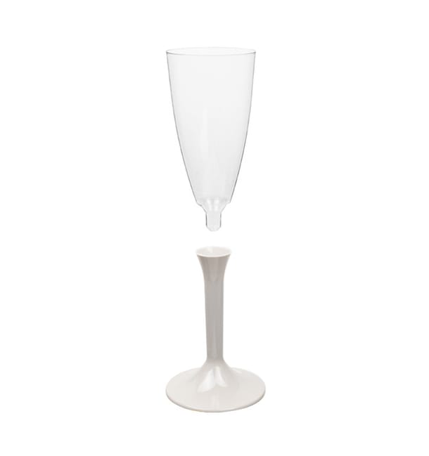 Copa de Plastico Cava con Pie Beige 120ml (200 Uds) Copa de Plastico Cava con Pie Beige 120ml (200 Uds)
