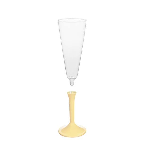 Copa de Plastico Cava con Pie Crema 160ml (20 Uds) Copa de Plastico Cava con Pie Crema 160ml (20 Uds)